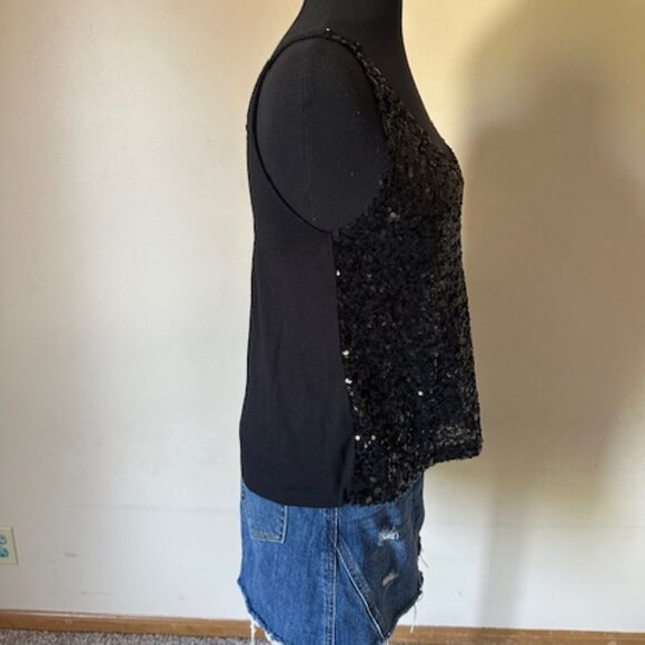 Decree Black Sequin Tank Top 8473 - Picture 3 of 6